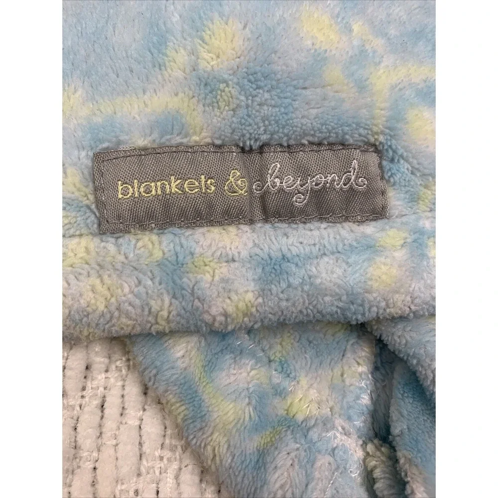 Blankets & Beyond HTF Lovey Security Bunny Blue Yellow Damask 12